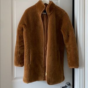 J. Crew zip-up plush fleece coat